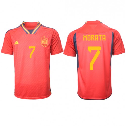 Španjolska Alvaro Morata #7 Domaci Dres SP 2022 Kratak Rukavima